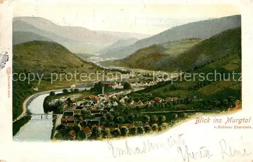 AK / Ansichtskarte Gernsbach Panorama Blick ins Murgtal Schwarzwald von Schloss Eberstein aus Gernsbach