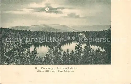 AK / Ansichtskarte Mummelsee Panorama mit Blick auf Hotel Schwarzwald im Mondschein Mummelsee