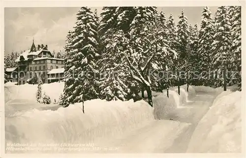 AK / Ansichtskarte Todtnau Waldhotel am Notschrei Winterlandschaft im Schwarzwald Todtnau