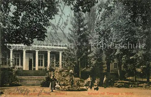 AK / Ansichtskarte Langenbruecken_Bad_Schoenborn Schwefelbad Kursaal mit Terrasse und Hotel Langenbruecken_Bad