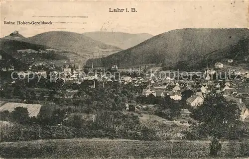 AK / Ansichtskarte Lahr_Baden Panorama mit Ruine Hohen Geroldseck Schwarzwald Lahr_Baden