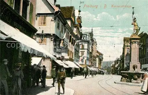 AK / Ansichtskarte Freiburg_Breisgau Kaiserstrasse Brunnen Freiburg Breisgau