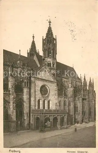 AK / Ansichtskarte Freiburg_Breisgau Muenster Suedportal Veltens Lichtdruck Ansichtskarten Freiburg Breisgau