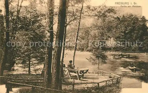 AK / Ansichtskarte Freiburg_Breisgau Partie am Waldsee Freiburg Breisgau