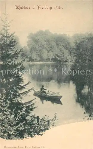 AK / Ansichtskarte Freiburg_Breisgau Partie am Waldsee Bootfahren Freiburg Breisgau