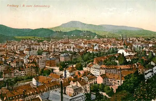 AK / Ansichtskarte Freiburg_Breisgau Stadtpanorama Blick vom Schlossberg Freiburg Breisgau
