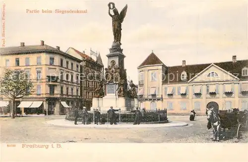 AK / Ansichtskarte Freiburg_Breisgau Partie beim Siegesdenkmal Freiburg Breisgau