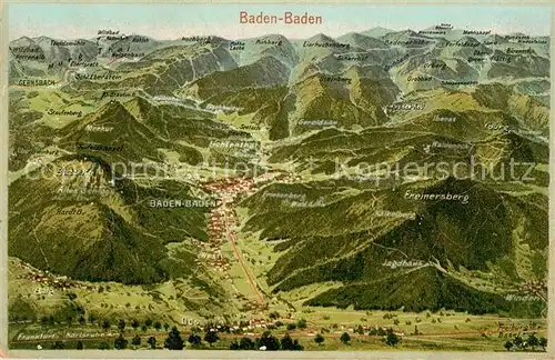 AK / Ansichtskarte Baden Baden und Umgebung Schwarzwald aus der Vogelperspektive Baden Baden
