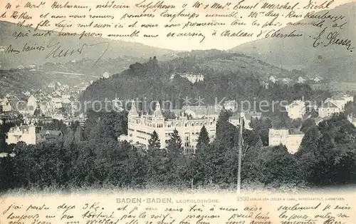 AK / Ansichtskarte Baden Baden Panorama Leopoldshoehe Baden Baden
