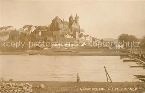 AK / Ansichtskarte Vieux_Brisach Blick ueber den Rhein zum Muenster Vieux Brisach