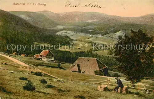 AK / Ansichtskarte Baerental_Feldberg Landschaftspanorama Bergbauer Bauernhof Baerental Feldberg