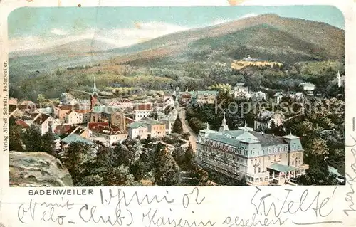 AK / Ansichtskarte Badenweiler Panorama Schwarzwald Hotel Schloss Hausbaden Badenweiler