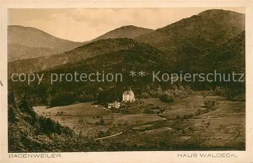 AK / Ansichtskarte Badenweiler Panorama Blick zum Haus Waldeck Schwarzwald Badenweiler