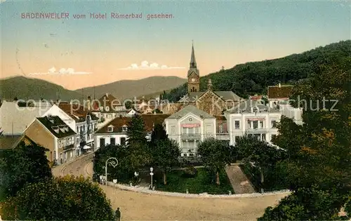 AK / Ansichtskarte Badenweiler Ansicht vom Hotel Roemerbad aus Blick zur Kirche Kurort im Schwarzwald Badenweiler