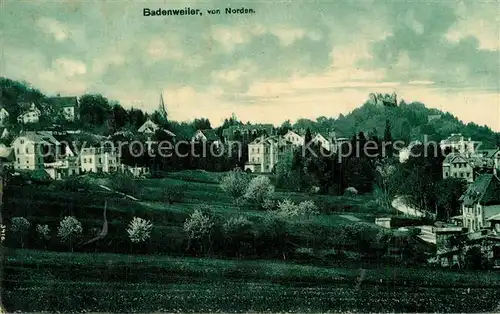 AK / Ansichtskarte Badenweiler Ansicht von Norden mit Burgruine Kurort im Schwarzwald Badenweiler