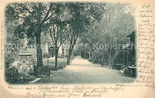 AK / Ansichtskarte Badenweiler Partie im Kurpark Kurort im Schwarzwald Badenweiler