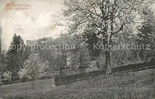 AK / Ansichtskarte Badenweiler Blick zur Burgruine Kurort im Schwarzwald Badenweiler