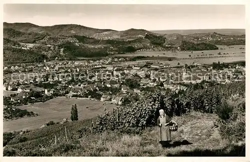 AK / Ansichtskarte Oberkirch_Baden Panorama Renchtal Weinreben Baeuerin Oberkirch_Baden