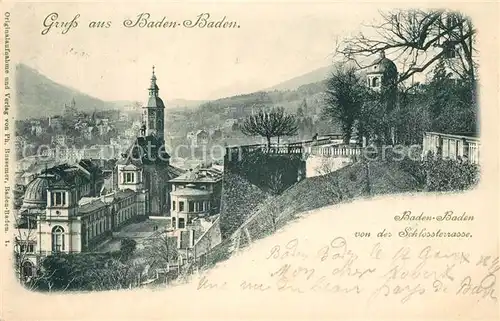 AK / Ansichtskarte Baden Baden Ansicht von Schlossterrasse aus Baden Baden