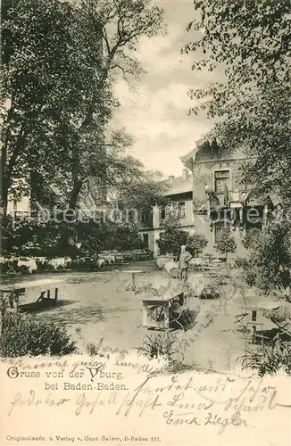 AK / Ansichtskarte Baden Baden Vyburg Ruine Gaststaette Terrasse Baden Baden