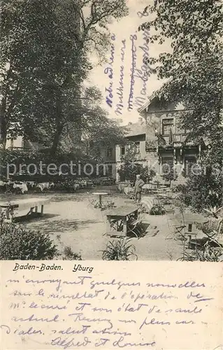 AK / Ansichtskarte Baden Baden Ruine Yburg Gaststaette Terrasse Baden Baden