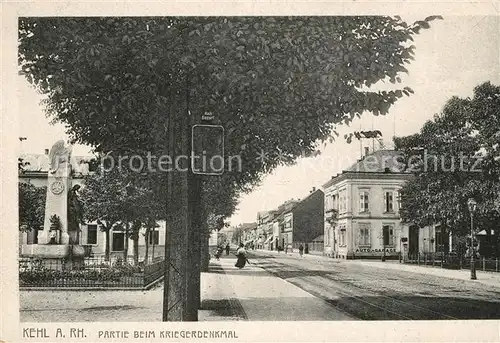 AK / Ansichtskarte Kehl_Rhein Partie beim Kriegerdenkmal Kehl_Rhein