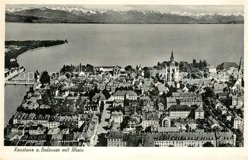 AK / Ansichtskarte Konstanz_Bodensee Altstadt Alpenblick Fliegeraufnahme Konstanz_Bodensee