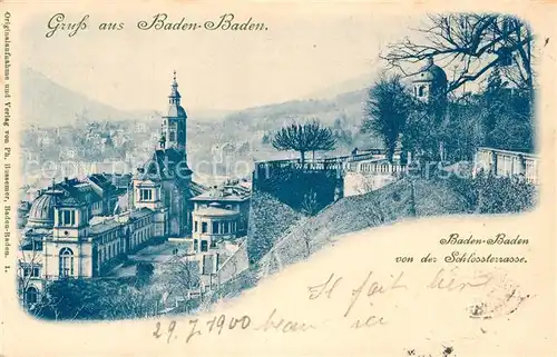 AK / Ansichtskarte Baden Baden Panorama Blick von der Schlossterrasse Baden Baden