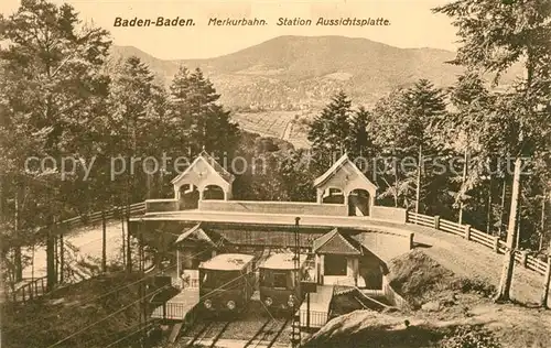 AK / Ansichtskarte Baden Baden Merkurbahn Station Aussichtsplatte Baden Baden