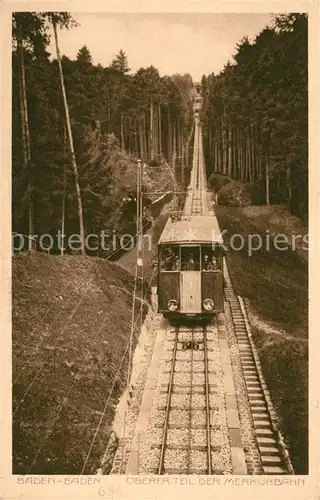 AK / Ansichtskarte Baden Baden Merkurbahn Baden Baden
