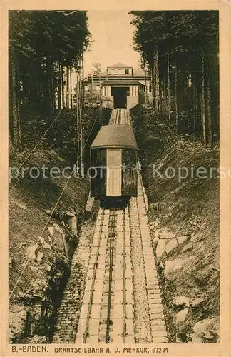AK / Ansichtskarte Baden Baden Drahtseilbahn auf den Merkur Baden Baden