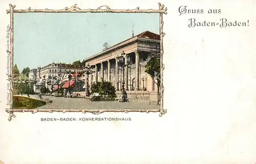 AK / Ansichtskarte Baden Baden Konversationshaus Bilderrahmen Baden Baden