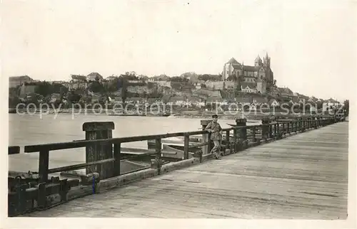 AK / Ansichtskarte Breisach_Rhein Pont du Rhin Schiffsbruecke Blick zum Muenster Breisach Rhein