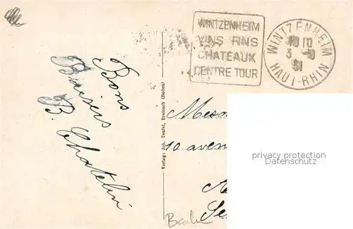 AK / Ansichtskarte Breisach_Rhein Rheinufer Dampfer Schiffsbruecke Blick zum Muenster Breisach Rhein