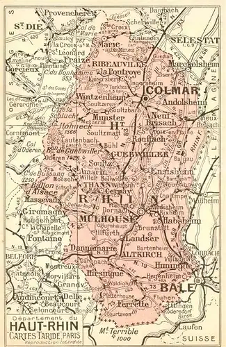AK / Ansichtskarte Elsass_Alsace Gebietskarte Elsass Alsace