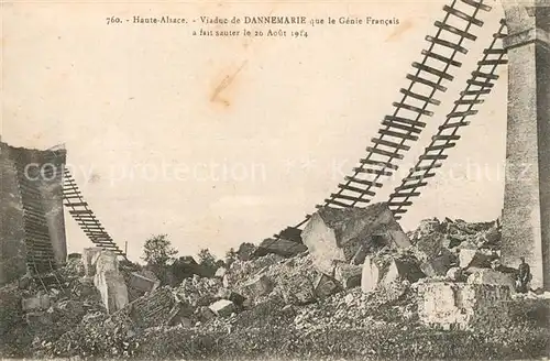 AK / Ansichtskarte Alsace_Elsass Viaduc de Dannemarie que le Genie Francais a fait sauter le Aout 1914 Alsace Elsass