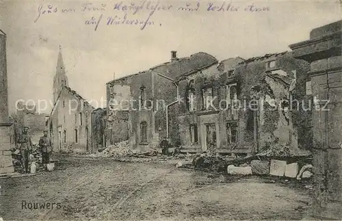 AK / Ansichtskarte Rouwers Zerstoertes Dorf in WK1 Rouwers