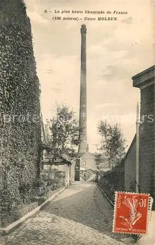 AK / Ansichtskarte Roubaix La plus haute Cheminee de France Usine Holden Roubaix