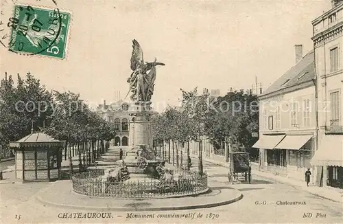 AK / Ansichtskarte Chateauroux_Indre Monument commemoratif de 1870 Chateauroux Indre