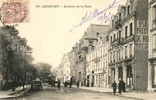 AK / Ansichtskarte Belfort_Alsace Avenue de la Gare Belfort Alsace