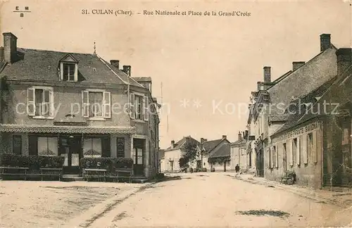 AK / Ansichtskarte Culan_Cher Rue Nationale et Place de la Grand Croix Culan_Cher