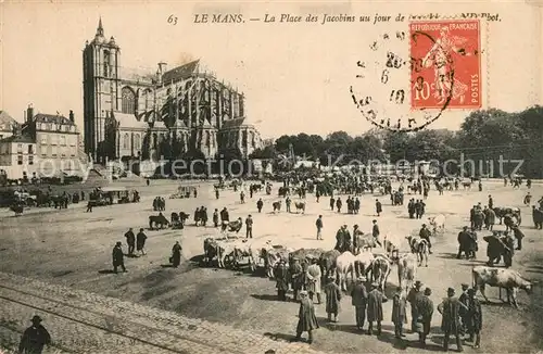 AK / Ansichtskarte Le_Mans_Sarthe La Place des Jacobins und Jour de Marche Le_Mans_Sarthe