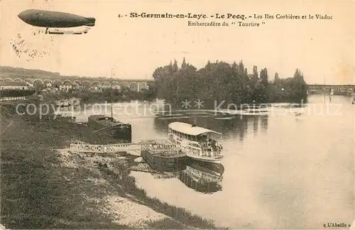 AK / Ansichtskarte Saint Germain en Laye Le Pecq Les Iles Corbieres et le Viaduc Embarcadere du Touriste Saint Germain en Laye