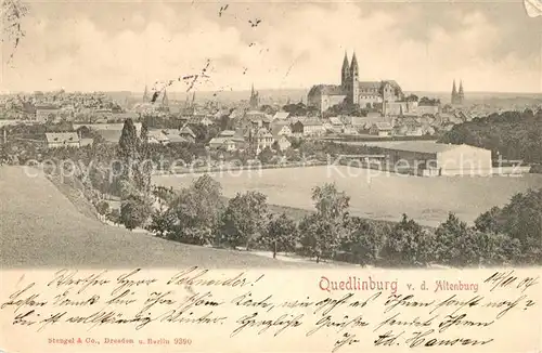 AK / Ansichtskarte Quedlinburg Blick von der Altenburg Quedlinburg