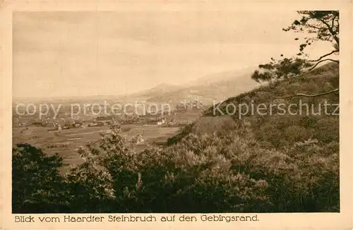 AK / Ansichtskarte Haardt_Weinstrasse Blick vom Steinbruch auf Gebirgsland Haardt_Weinstrasse