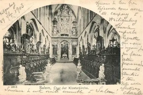 AK / Ansichtskarte Salem_Baden Chor der Klosterkirche Salem_Baden