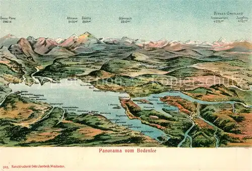 AK / Ansichtskarte Konstanz_Bodensee Panorama vom Bodensee mit Alpen Konstanz_Bodensee