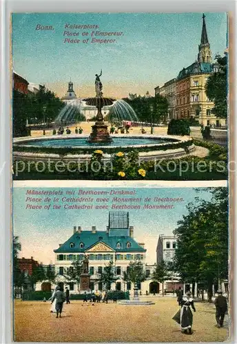 AK / Ansichtskarte Bonn_Rhein Kaiserplatz M?nsterplatz mit Beethoven Denkmal Bonn_Rhein