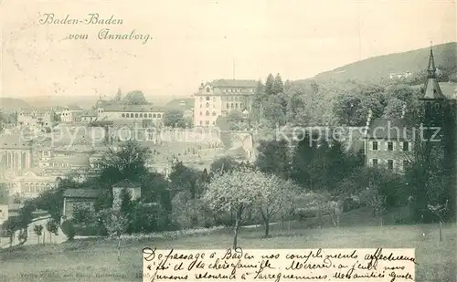 AK / Ansichtskarte Baden Baden Panorama Blick vom Annaberg Baden Baden