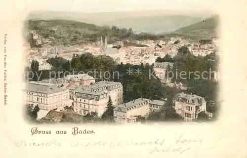 AK / Ansichtskarte Baden Baden Stadtpanorama Baden Baden